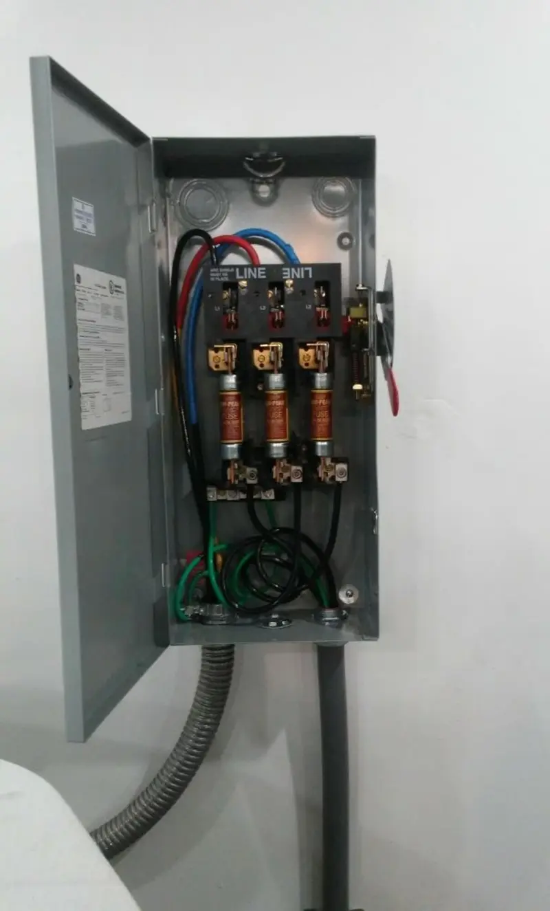 Three-phase disconnect switch installed for Electrical Wiring & Rewiring in McFarland